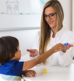Therapist working with a child